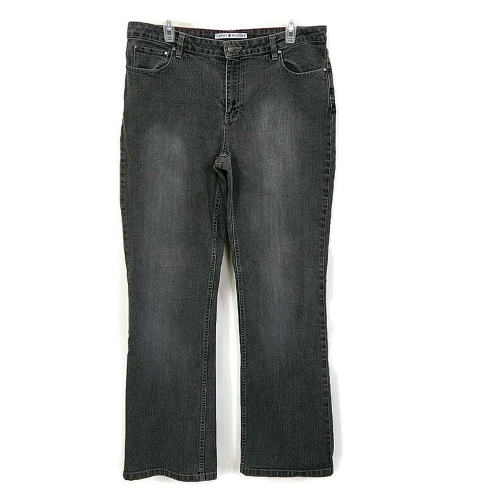Tommy Hilfiger Womens sz 12 Jeans Black Faded Denim Bootcut